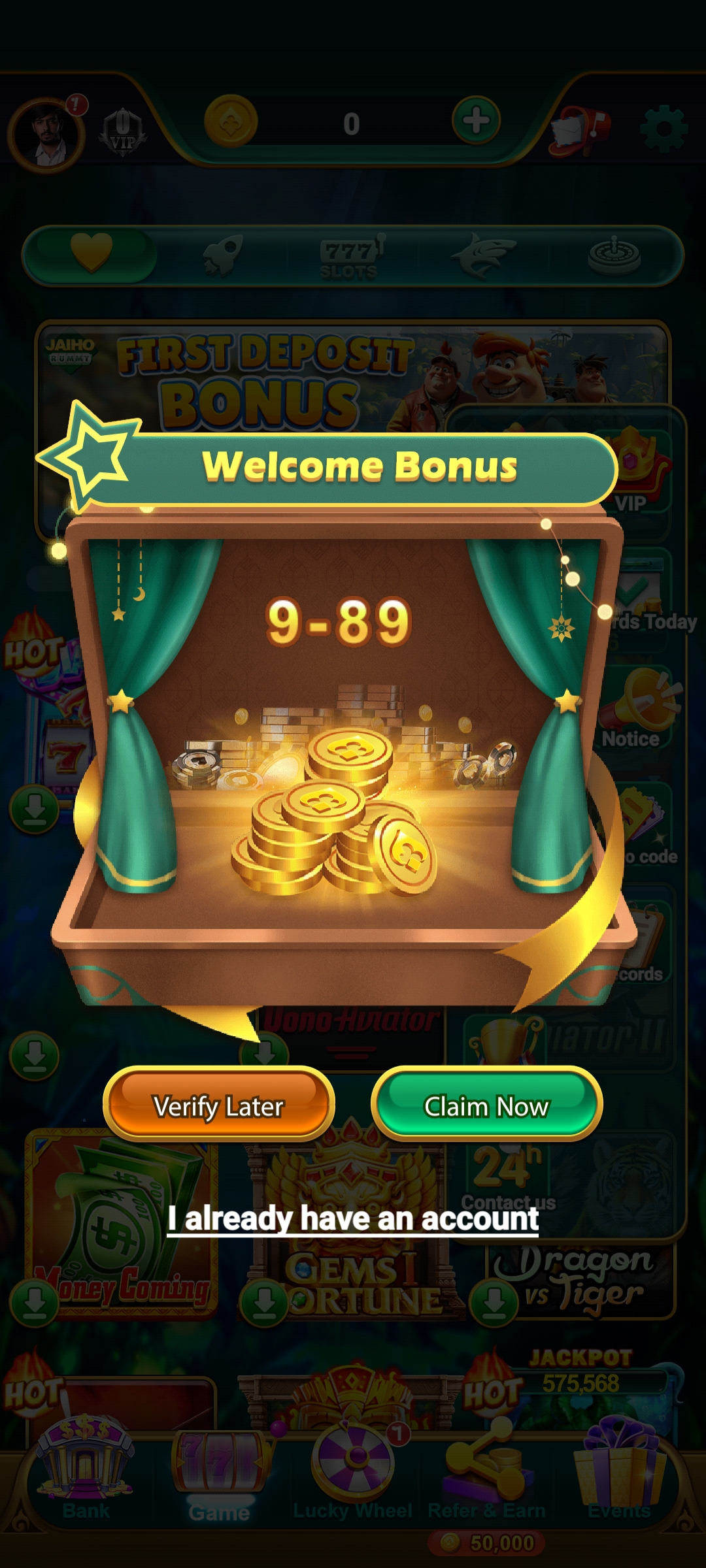 Jaiho Rummy sign up bonus